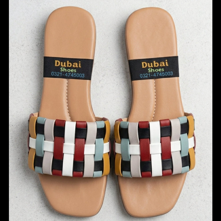 Multicolor Women Strap Slide Sandals – Women’s Flat Slip-Ons