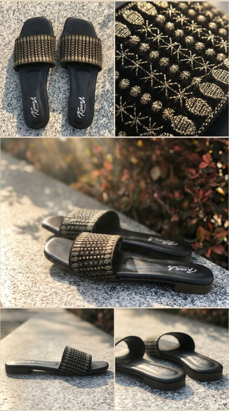 Black Hand Made Embroidery