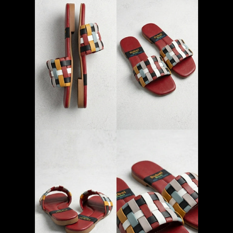 Multicolor Women Strap Slide Sandals – Women’s Flat Slip-Ons