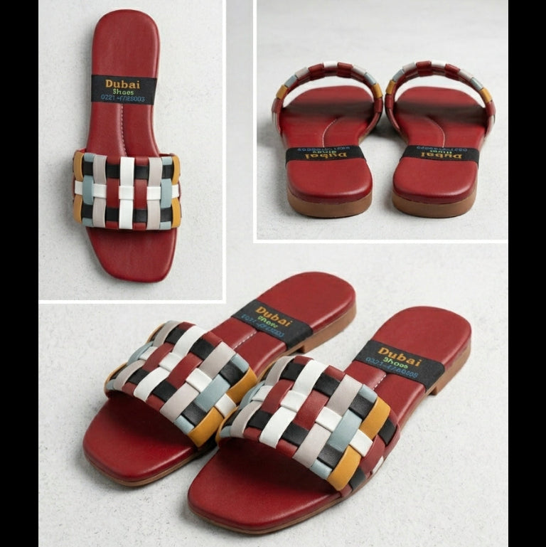 Multicolor Women Strap Slide Sandals – Women’s Flat Slip-Ons