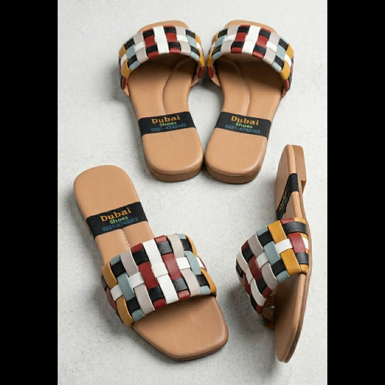 Multicolor Women Strap Slide Sandals – Women’s Flat Slip-Ons