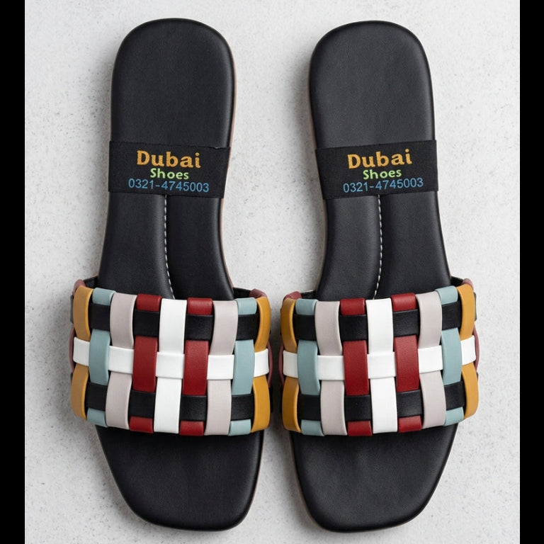 Multicolor Women Strap Slide Sandals – Women’s Flat Slip-Ons