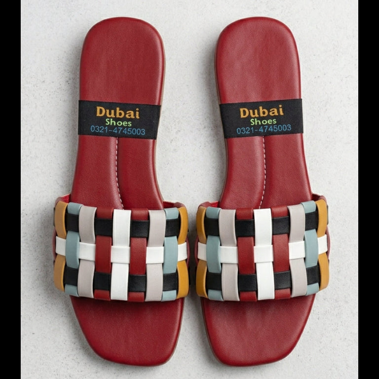 Multicolor Women Strap Slide Sandals – Women’s Flat Slip-Ons