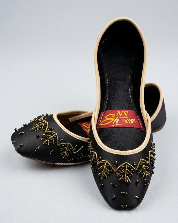 The Black Hand Embroidered Khussa